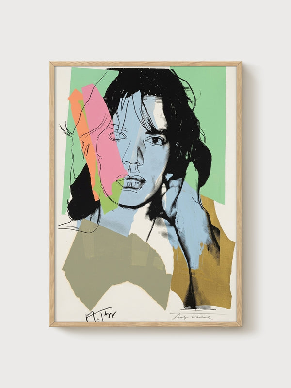 Andy Warhol Mick Jagger Poster poster in oak frame