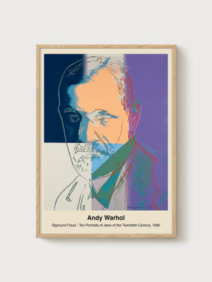 Andy Warhol Sigmund Freud Print poster in oak frame