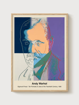 Andy Warhol Sigmund Freud Print poster in oak frame