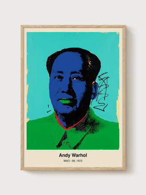 Andy Warhol Mao Poster poster in oak frame