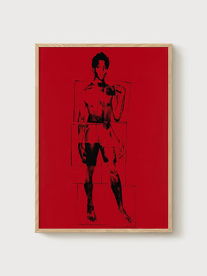 Andy Warhol Basquiat Portrait poster in oak frame