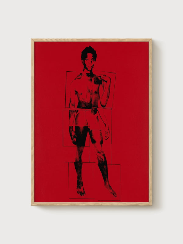 Andy Warhol Basquiat Portrait poster in oak frame