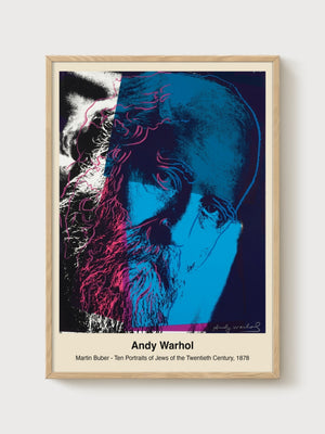 Andy Warhol Martin Buber Portrait poster in oak frame