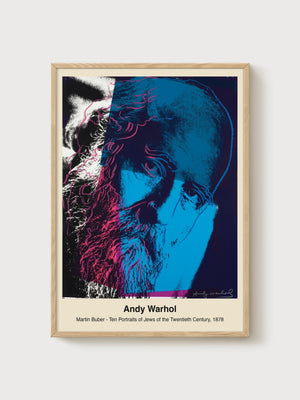 Andy Warhol Martin Buber Portrait poster in oak frame