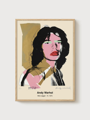 Andy Warhol Mick Jagger Poster poster in oak frame