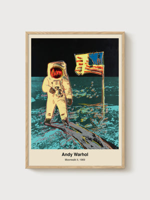 Andy Warhol Moonwalk II Poster poster in oak frame