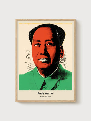 Andy Warhol Mao - 94 Poster poster in oak frame