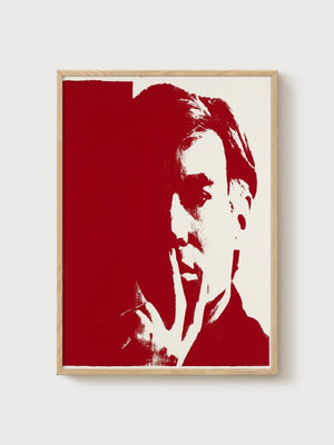 Andy Warhol Self Portrait poster in oak frame