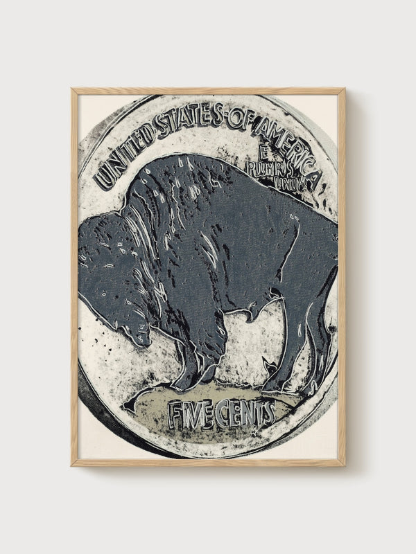 Andy Warhol Buffalo Nickel Poster poster in oak frame