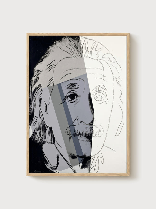 Andy Warhol Albert Einstein Poster poster in oak frame