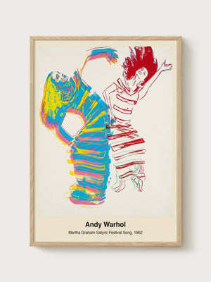 Andy Warhol Martha Graham Satyric Festival Song poster in oak frame