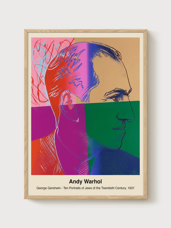 Andy Warhol Print poster in oak frame