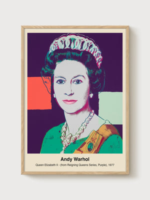 Andy Warhol Queen Elizabeth II Poster poster in oak frame