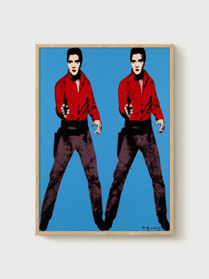 Andy Warhol Double Elvis Poster poster in oak frame