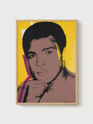 Andy Warhol Muhammad Ali Poster poster in oak frame