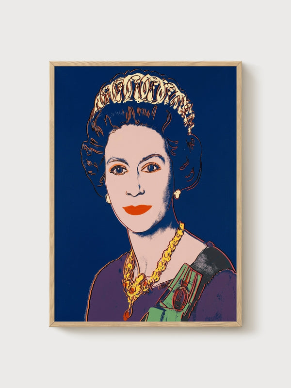 Andy Warhol Queen Elizabeth II Poster poster in oak frame