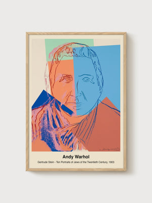 Andy Warhol Gertrude Stein Portrait poster in oak frame