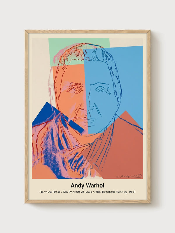 Andy Warhol Gertrude Stein Portrait poster in oak frame