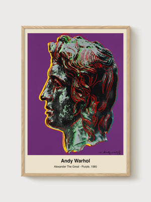 Andy Warhol Alexander The Great Purple Poster poster in oak frame