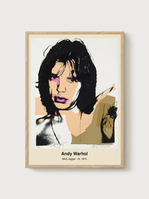 Andy Warhol Mick Jagger Print poster in oak frame