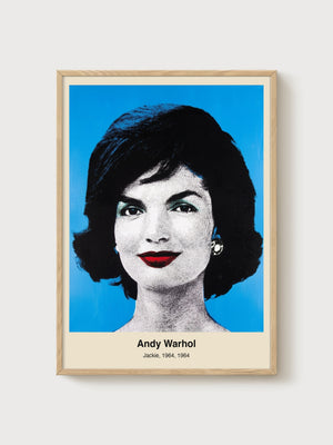 Andy Warhol Jackie 1964 Poster poster in oak frame