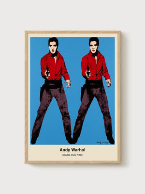 Andy Warhol Double Elvis Poster poster in oak frame