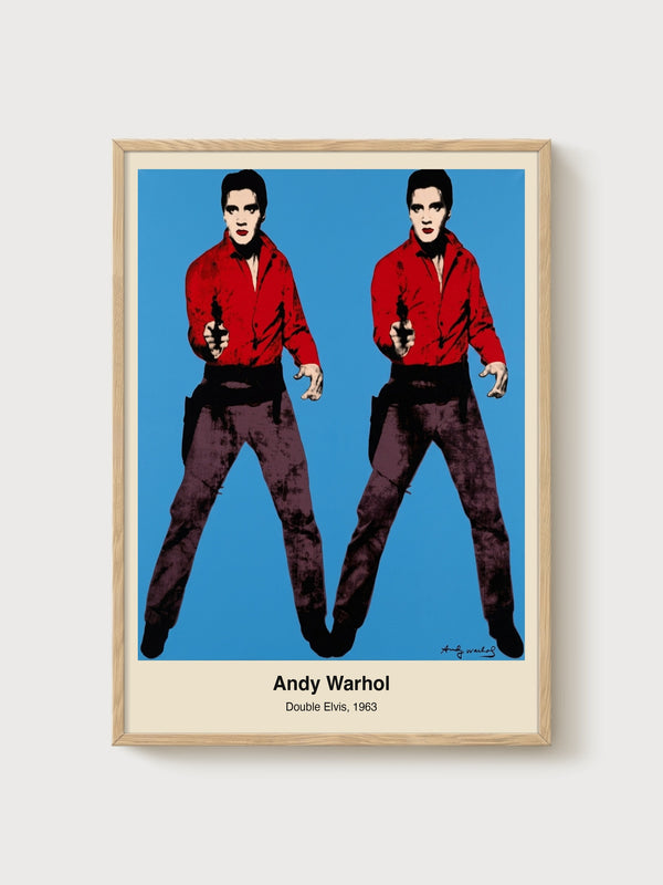 Andy Warhol Double Elvis Poster poster in oak frame