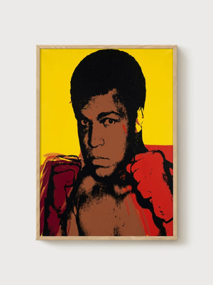 Andy Warhol Muhammad Ali Serigraph Poster poster in oak frame