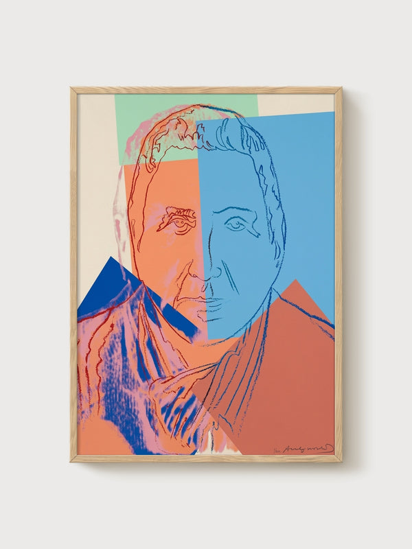 Andy Warhol Gertrude Stein Portrait poster in oak frame