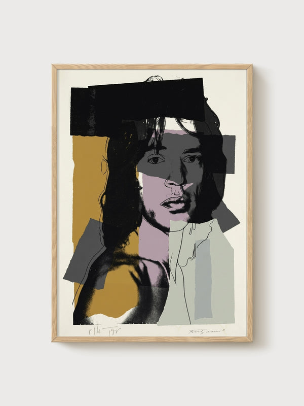 Andy Warhol Mick Jagger Poster poster in oak frame