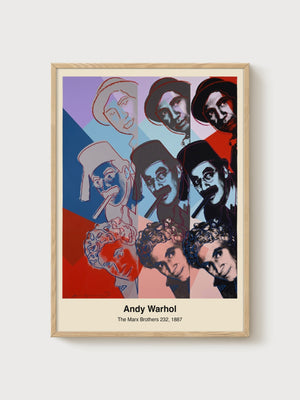 Andy Warhol Marx Brothers 232 poster in oak frame