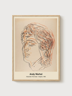 Andy Warhol Alexander The Great Print poster in oak frame