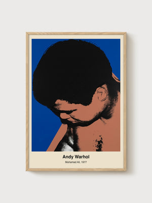 Andy Warhol Muhammad Ali Poster poster in oak frame