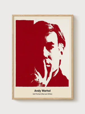 Andy Warhol Self Portrait poster in oak frame