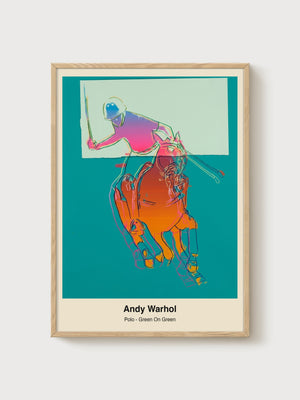 Andy Warhol Polo Green On Green poster in oak frame