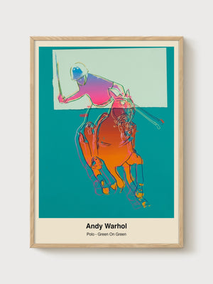 Andy Warhol Polo Green On Green poster in oak frame