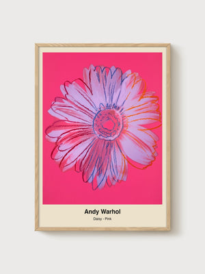 Andy Warhol Daisy Pink Print poster in oak frame