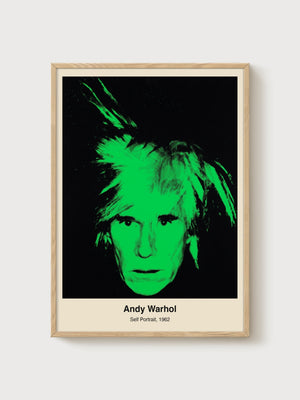 Andy Warhol Self Portrait Poster poster in oak frame