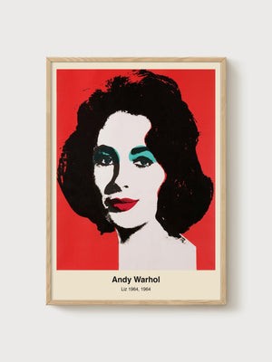 Andy Warhol Liz 1964 Print poster in oak frame