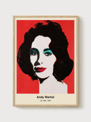 Andy Warhol Liz 1964 Print poster in oak frame