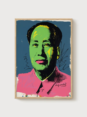 Andy Warhol Mao 93 Poster poster in oak frame
