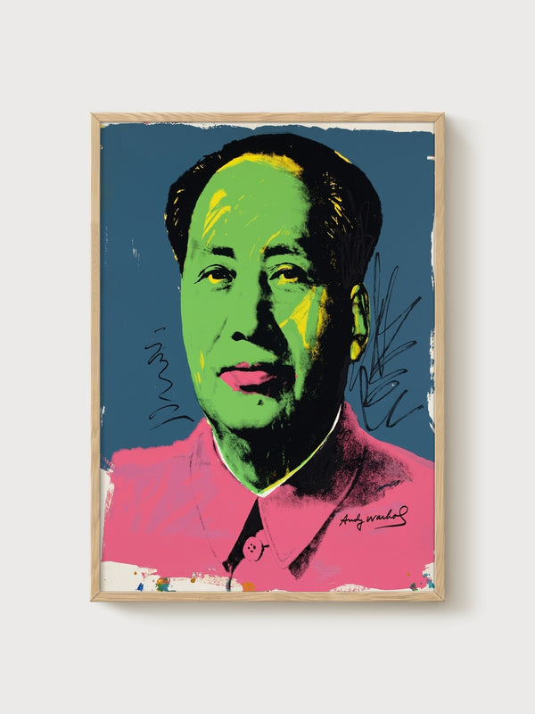 Andy Warhol Mao 93 Poster poster in oak frame