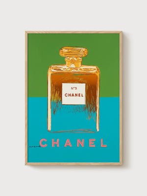 Andy Warhol Chanel No. 5 Print poster in oak frame