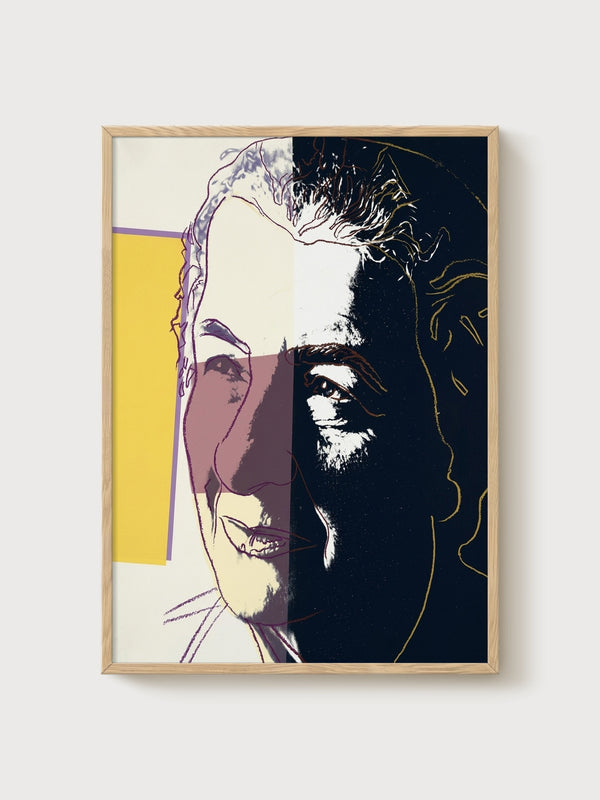 Andy Warhol Golda Meir Portrait Painting poster in oak frame