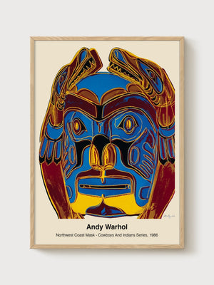 Andy Warhol Northwest Coast Mask Print poster in oak frame