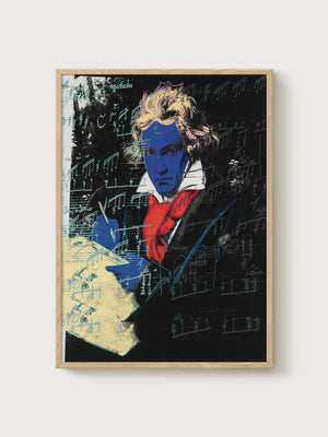 Andy Warhol Art poster in oak frame