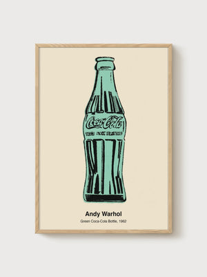 Andy Warhol Green Coca-Cola Bottle Poster poster in oak frame