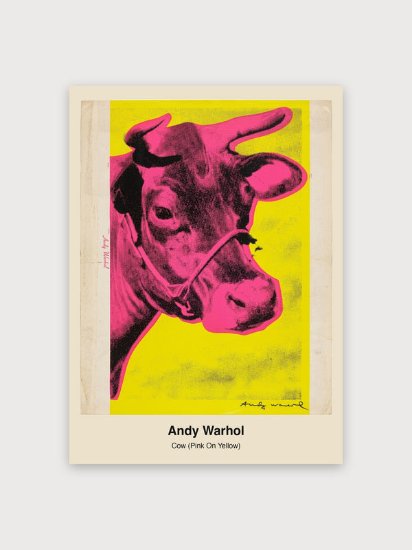 Cow (Pink On Yellow) - Digital Download