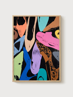 Andy Warhol Diamond Dust Shoes Poster poster in oak frame