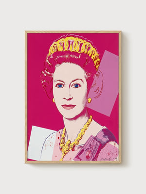 Andy Warhol Queen Elizabeth II Poster poster in oak frame